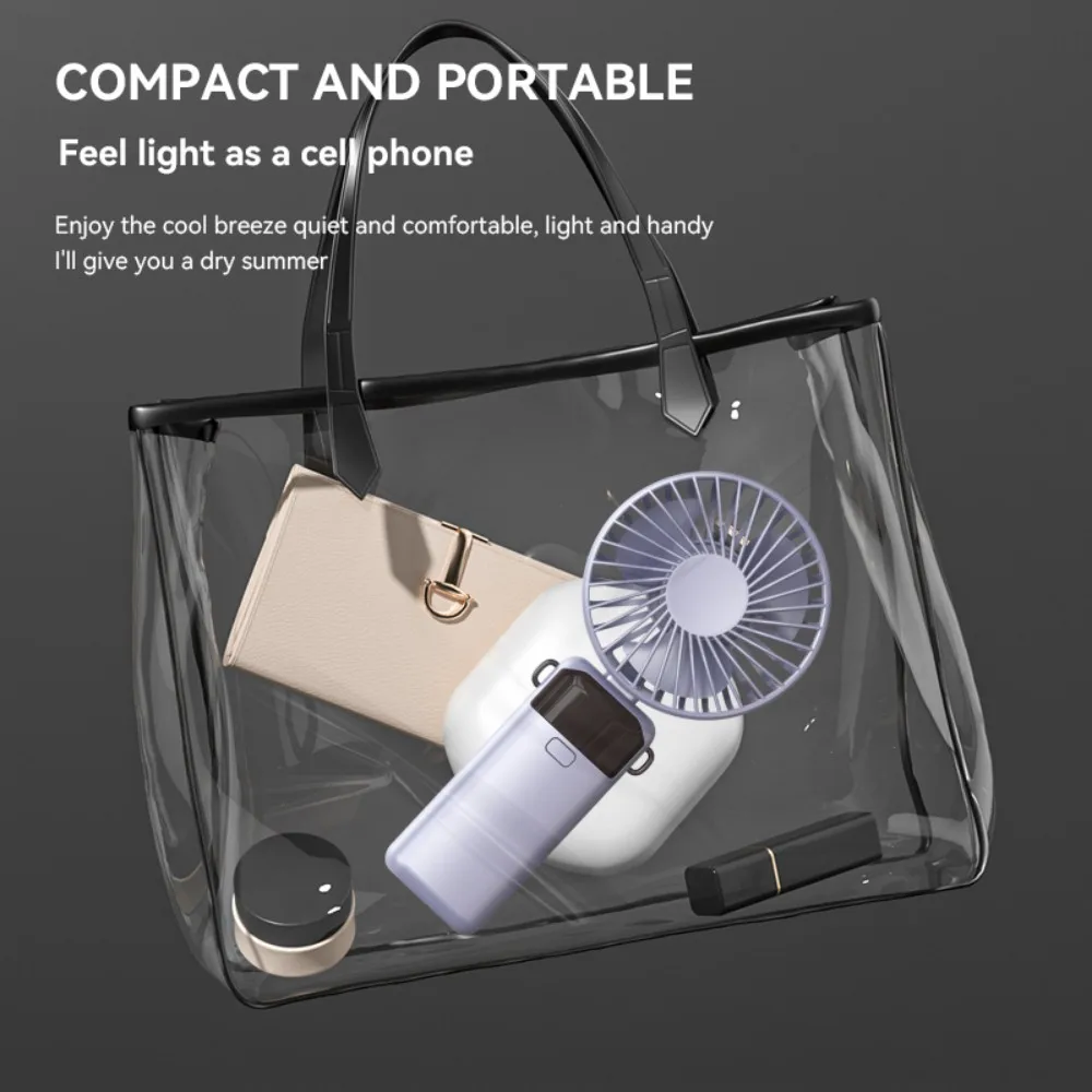Foldable Handheld Mini Fan Portable LED Digital Display 5 Speed USB Rechargeable Fan with Phone Stand Adjustable Angle Desk Fan - Image 7