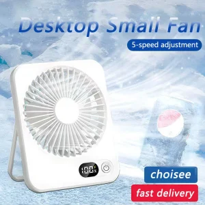 New small fan handy charging long life ultra-thin slick desktop fan Large wind super quiet folding handheld table fan