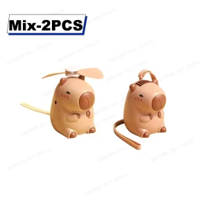 Handheld Fan Summer Capybara Hanging Neck Fan Cartoon USB Fan Capybara Fan Convenient Travel Fan Lightweight Fan