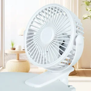 Muzisn USB Rechargeable Table Fan Clip-on Type Portable Mini Desk Fan Hanging Clip Fan Night Light Air Cooler Outdoor Fans