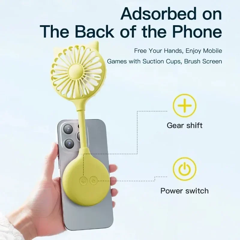 USB Rechargeable Foldable Mini Fan with Suction Cup Portable Handheld Fan for Outdoor Home Office Gift Energy Saving Fan - Image 2