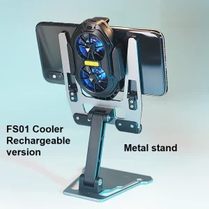 FS01 Dual Fan Rechargeable Mobile Phone Cooler Radiator Long Lasting Stronger Cooling Air Cooling Clip design with Game Button